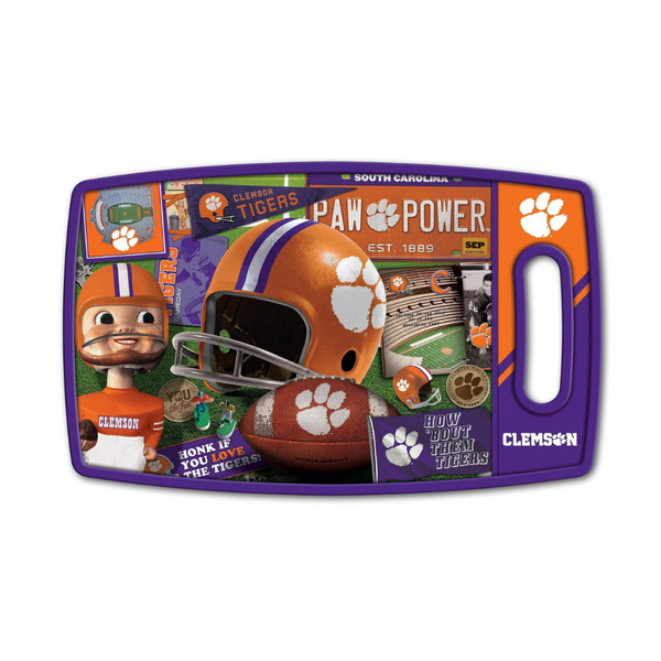 YouTheFan NCAA Clemson Tigers - Tabla de cortar (serie retro)