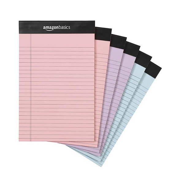 6-Count Amazon Basics 5 x 8 Inch Narrow Ruled Writing Pads