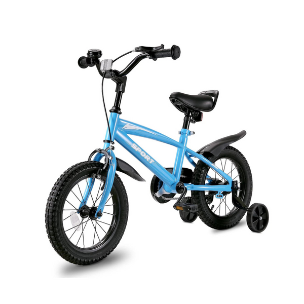 Naipo Bicicleta para niños de 14 pulgadas, bicicleta azul para niñas y niños de 3 a 6 años