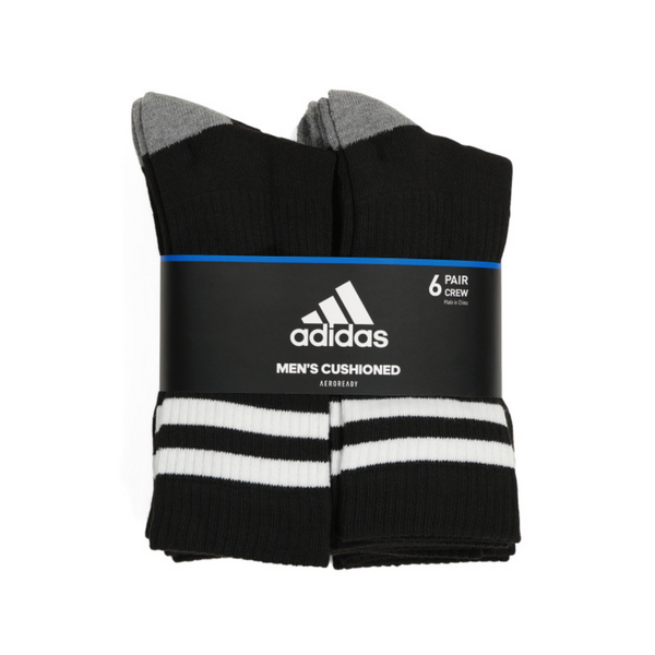 6 Adidas 3 Stripe Crew Socks