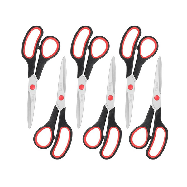 6-Pack JIHEKJ All Purpose Stainless Steel Sharp Scissors