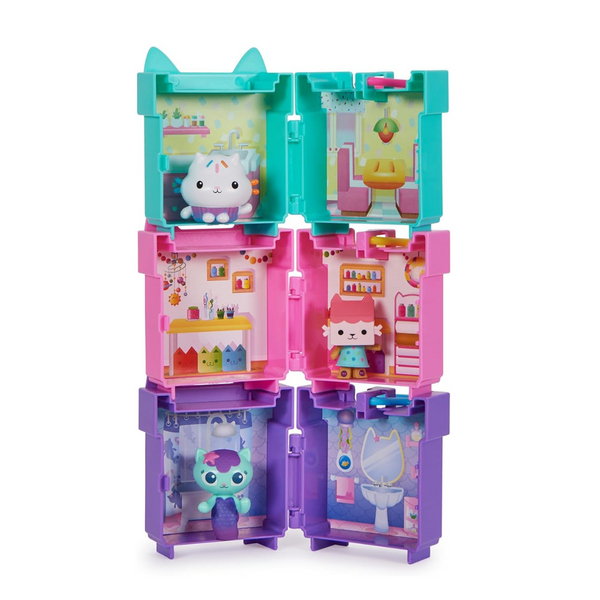 Gabby's Dollhouse 3 Clip-On Playsets with Baby Box & Mercat Toy Figures