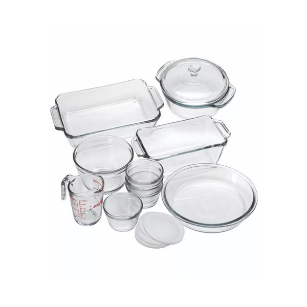 15-Piece Anchor Hocking Oven Basics Complete Glass Bakeware Set