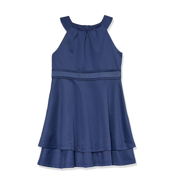 Calvin Klein Girls' Sleeveless Round Neckline & Back Zip Closure Party Dress