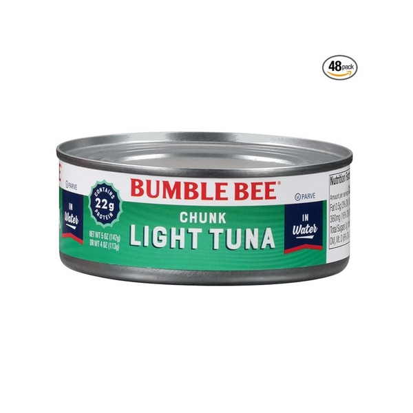 48 Cans of Bumble Bee Chunk Light Tuna in Water (5 oz Cans)