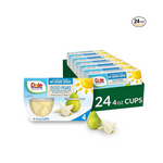 Paquete de 24 tazones de fruta Dole sin azúcar agregado, peras en agua, refrigerio saludable, 4 oz