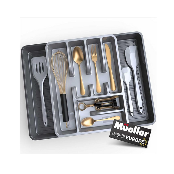 Organizador de cajones de cocina grande para cubiertos Mueller (19,7" x 15")