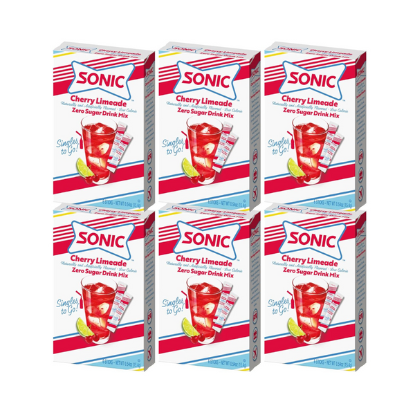 6 Packs of Sonic SINGLES TO GO! Powdered Drink Mix, Cherry Limeade (6 Sticks per Box)