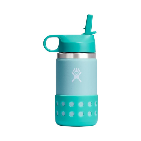 Hydro Flask - Bota y tapa con pajita de boca ancha para niños, 12 oz