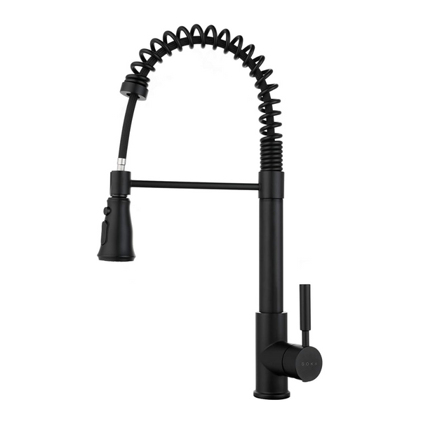 SOKA Pull Down Single Handle Kitchen Faucet with Sprayer (Matte Black)