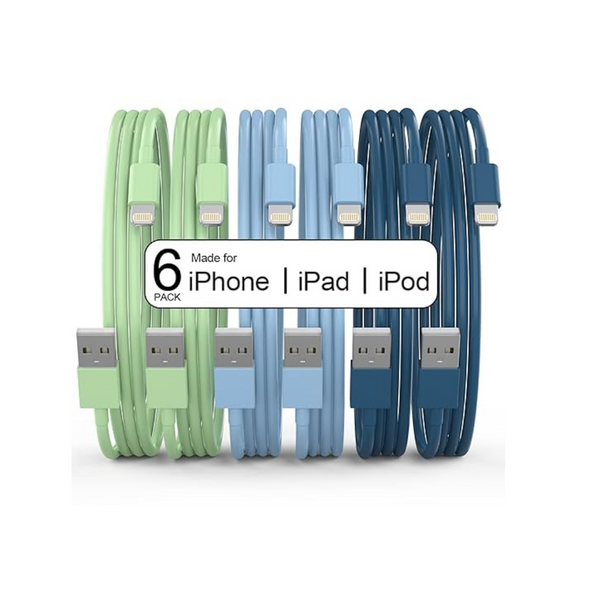 Paquete de 6 cables Lightning certificados Tikro Apple MFi