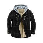 Derbars Men's Cotton Fleece Lined Flannel Hooded Jackets