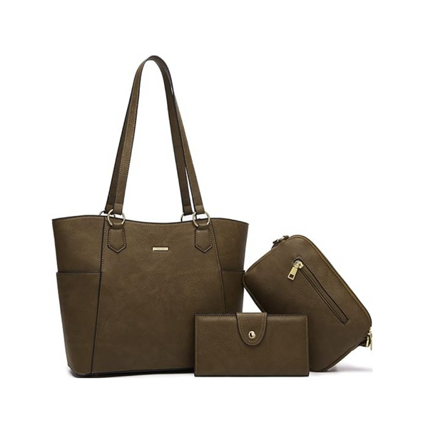 Paquete de 3 bolsos tote de hombro grandes para mujer Idesort