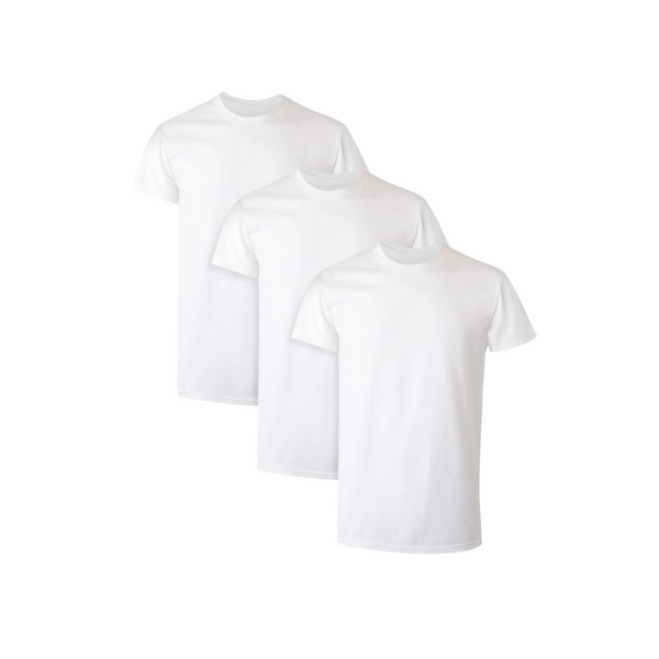 Paquete de 3 camisetas interiores de algodón que absorben la humedad Hanes para hombre (M/L/XL)