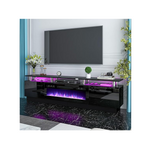 Oneinmil 2-Tier TV Console Stand with 36 Inch Electric Fireplace