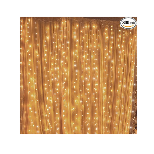 Twinkle Star 300 LED Window 8 Modes Fairy Curtain String Lights