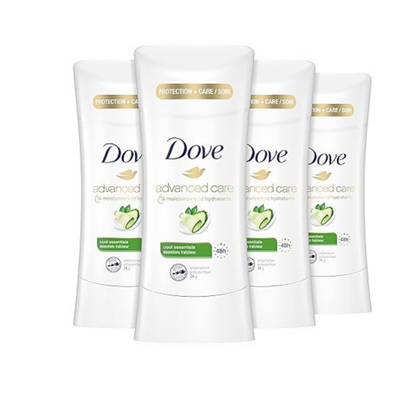 Paquete de 4 desodorantes antitranspirantes Dove Advanced Care Cool Essentials