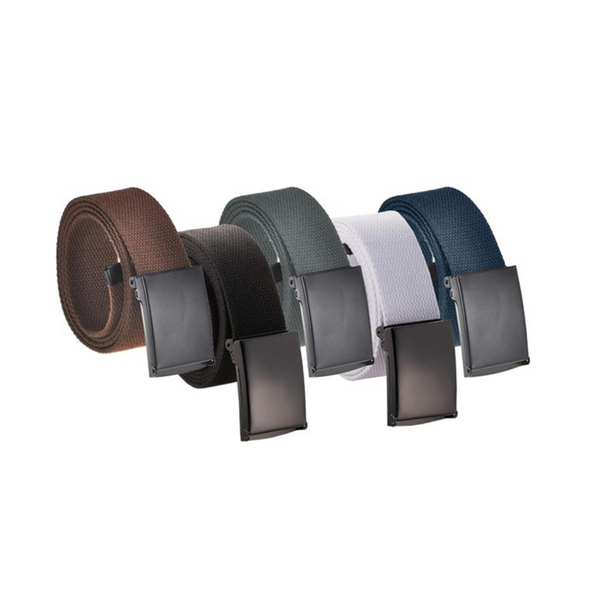 5-Pack Classic Cut to Fit Canvas Web Belt with Military Buckle