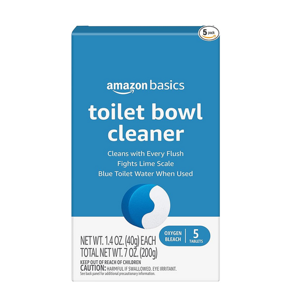 5-Pack Amazon Basics Toilet Bowl Cleaner Blue Tablets