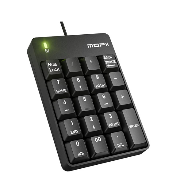 MOFII Teclado numérico silencioso USB con cable de 19 teclas