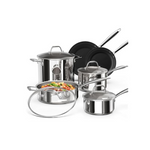 10-Piece Stainless Steel Pots and Pans Set with 18/10 Induction Cookware