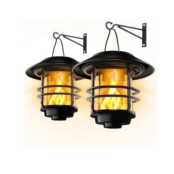 2-Pack Otdair Hanging Solar Wall Lantern