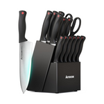 15-Piece Astercook High Carbon Stainless Steel Kitchen Knife Set