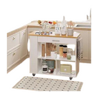 Kitchen Island on Wheels with Large Work Countertop