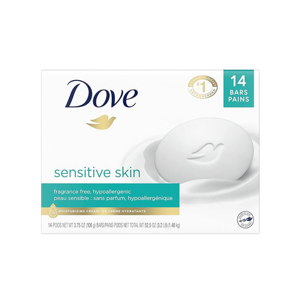 Jabón en barra de belleza Dove para piel sensible, 14 unidades, 3.75 oz