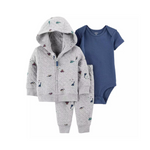 Carter's 3-Piece Quilted Dino Baby Hoodie, Jogger Pants, & Bodysuit Set