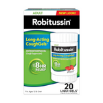 20 unidades de Robitussin CoughGels de acción prolongada Liqui-Gels supresores de la tos para adultos que no producen somnolencia