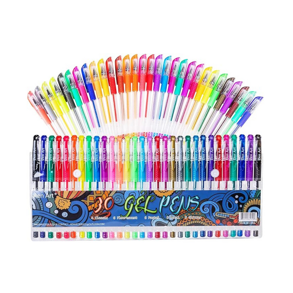 30-Pack Aen Art Gel Marker Colored Pens Set with 40% More Ink