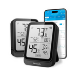 2-Pack GoveeLife Hygrometer Thermometer Room Temperature Monitor (H5104, Black)