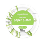 Platos de papel desechables para uso diario de 8,5" Amazon Basics, 100 unidades