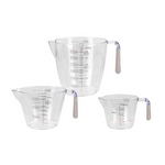 3-Piece Home Basics Measuring Cup with Rubber Grips