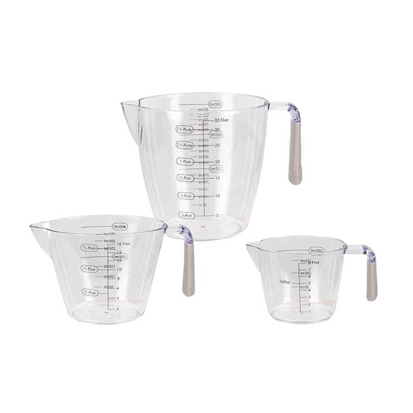 3-Piece Home Basics Measuring Cup with Rubber Grips