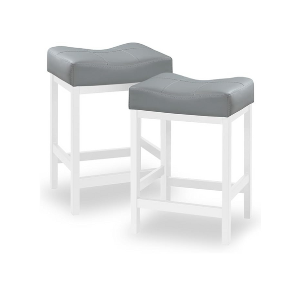 Set of 2 PU Leather Modern Counter Height Bar Stools with Metal Base