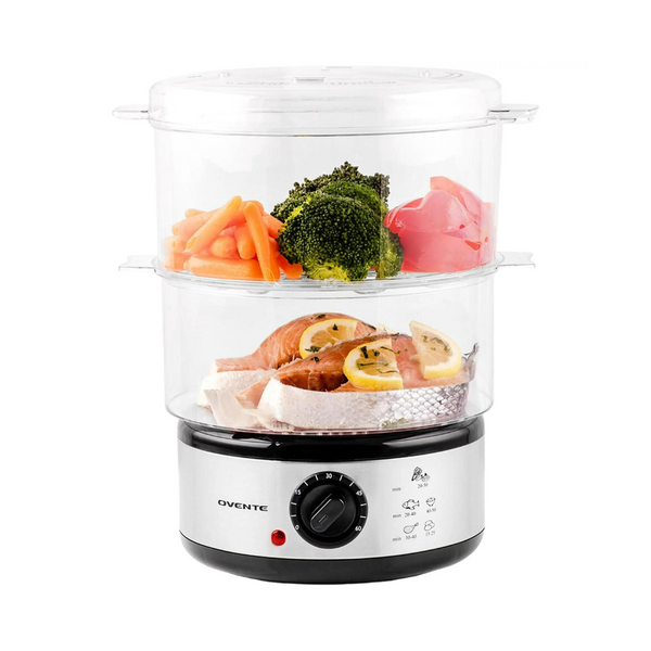 Ovente Fs62S 2 Tier 400W Electric Food Steamer