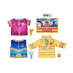 Disney Junior Firebuds Dress Up Trunk, Set de disfraces y juegos de simulación para niños con disfraces de bombero, policía y paramédico