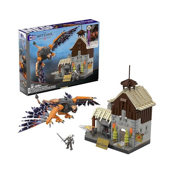 1170-Piece Mega The Witcher Geralt's Griffin Hunt Light-Up Building Set