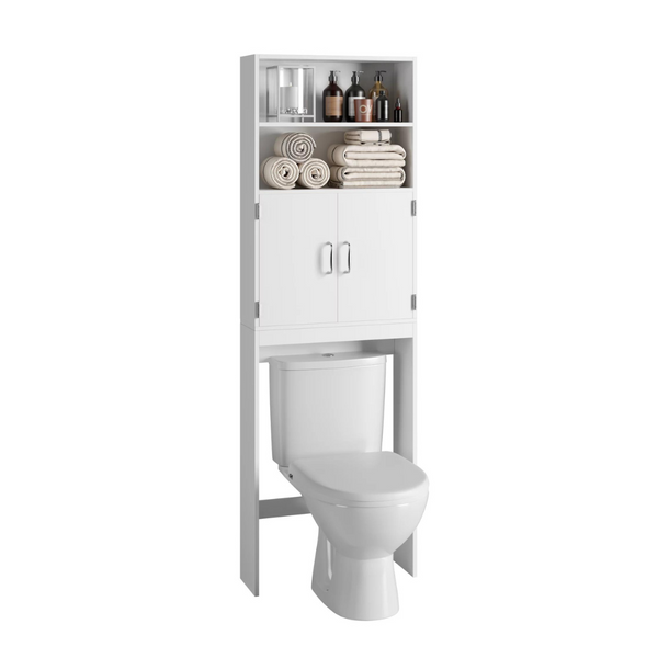 4-Tier Homfa 2 Doors Over Toilet Bathroom Storage Cabinet