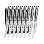 Set of 8 German Stainless Steel Serrated Straight Edge Steak Knife Set