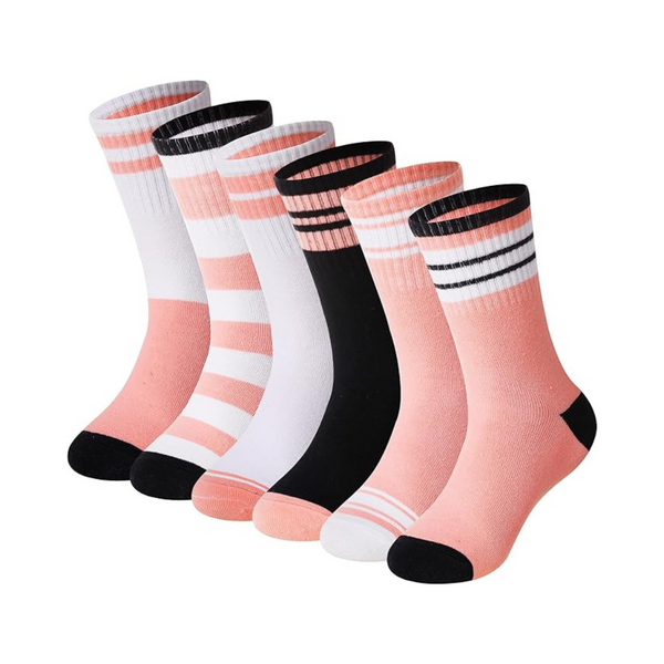 Eyean 6 Pairs Kids Cotton Sports Soft Breathable Casual Socks