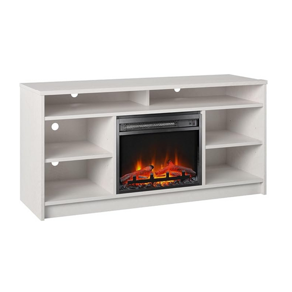 Ameriwood Home Hendrix Mueble para TV de 55 pulgadas con inserto para chimenea eléctrica