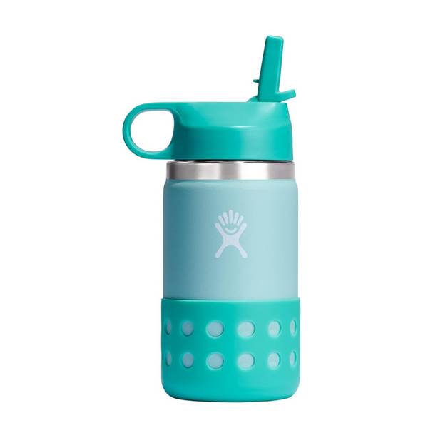 Hydro Flask - Bota y tapa con pajita de boca ancha para niños, 12 oz