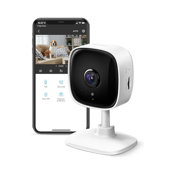 TP-Link Tapo 1080P Cámara de seguridad interior, visión nocturna, almacenamiento en la nube y tarjeta SD (Tapo C100)