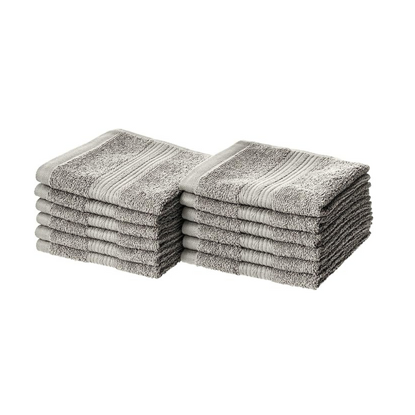 12-Pack Amazon Basics Fade-Resistant Cotton Washcloth