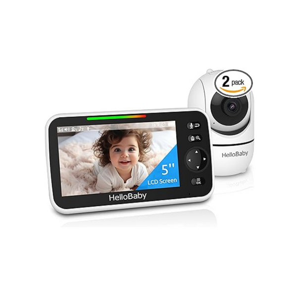 HelloBaby 5" Video Baby Monitor with Pan-Tilt-Zoom Video