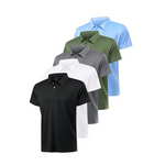 5-Pack Orrstarry Men's Casual Work Wicking Collared Polo Shirts