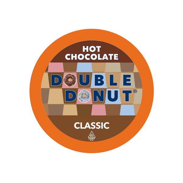 24 vainas de chocolate caliente con doble donut